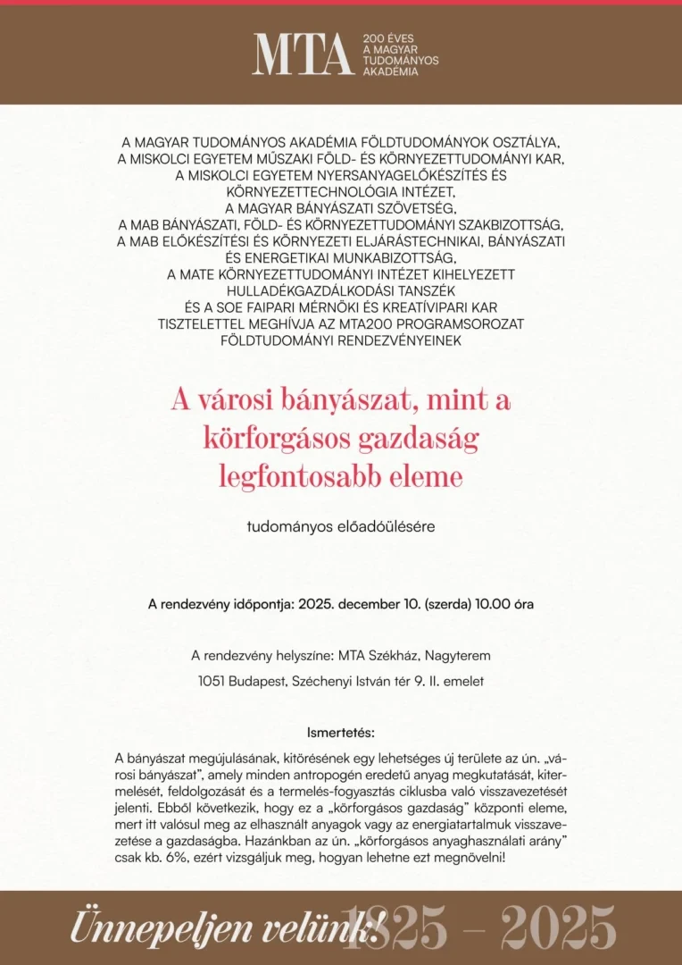 MTA_X_o_Városi Bányászat Előadóülés Meghívó 2025-12-10-1